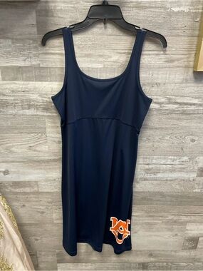 Columbia Navy Blue Sleeveless Dress with Orange Auburn Logo sz medium